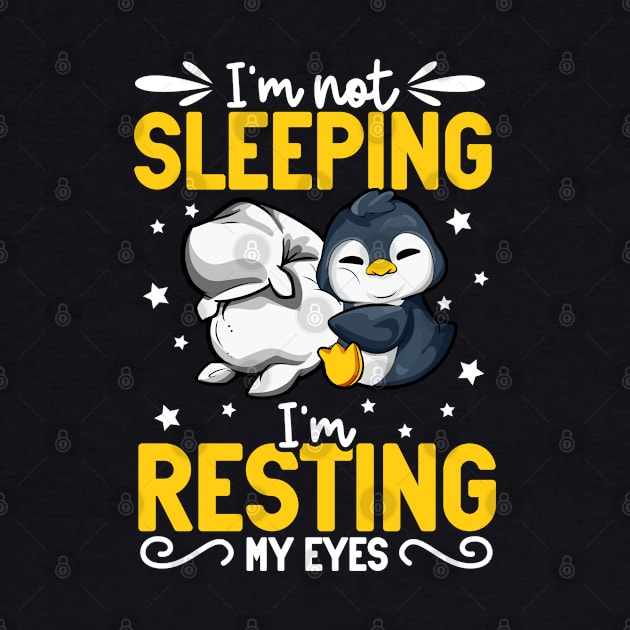 Penguin - I'm not sleeping I'm resting my eyes by Modern Medieval Design